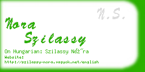 nora szilassy business card